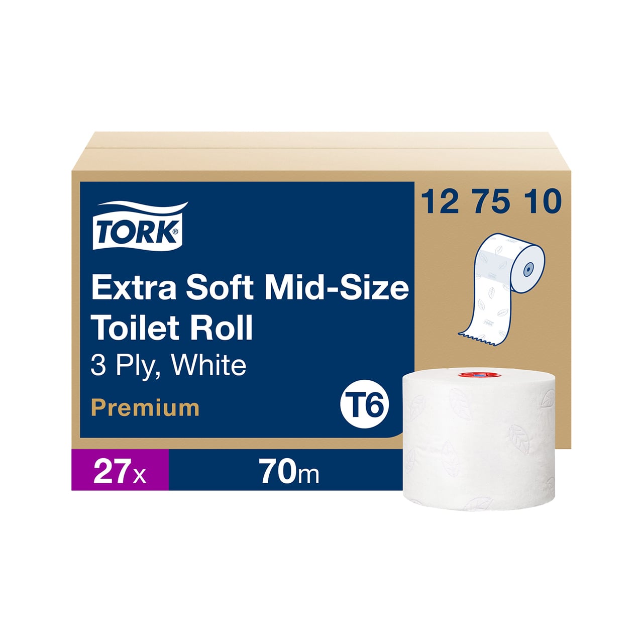 Tork extra weiche Midi Toilettenpapierrolle Premium ‚Äì 3-lagig