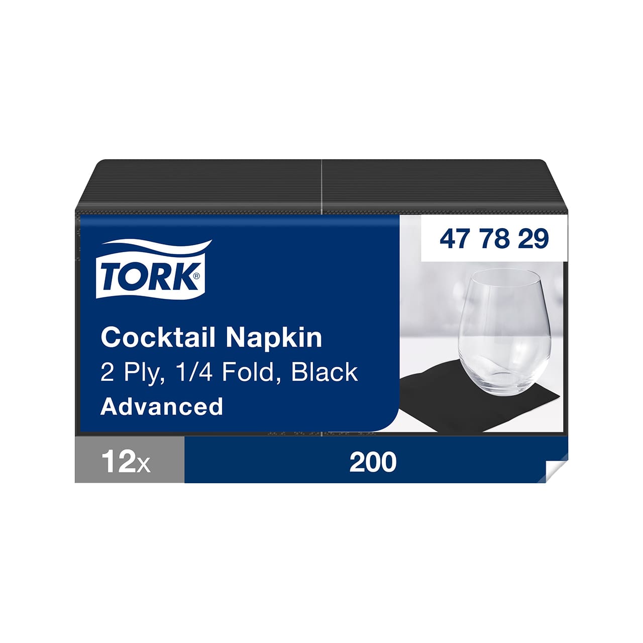 Tork Cocktailservietten Schwarz