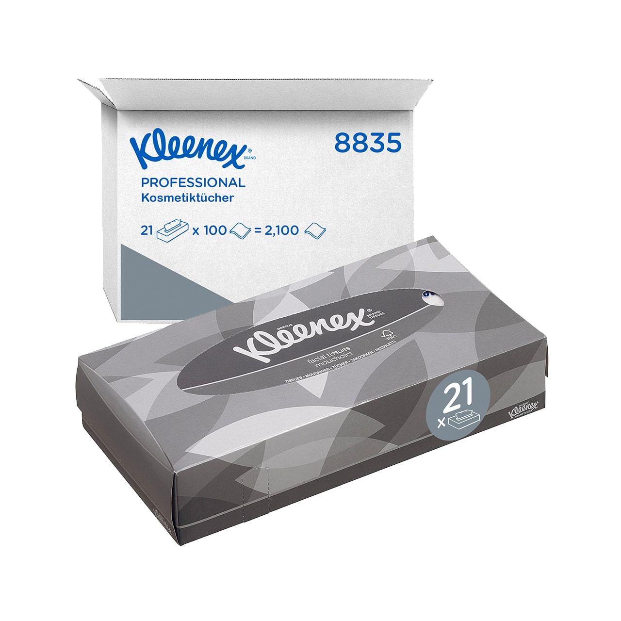 Kleenex Kosmetiktücher Standard weißü 22x19cm